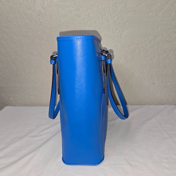 Coach F27349 Peyton Cerulean Blue Saffiano Leather Zip Top Shoulder Tote Bag - Picture 6 of 11